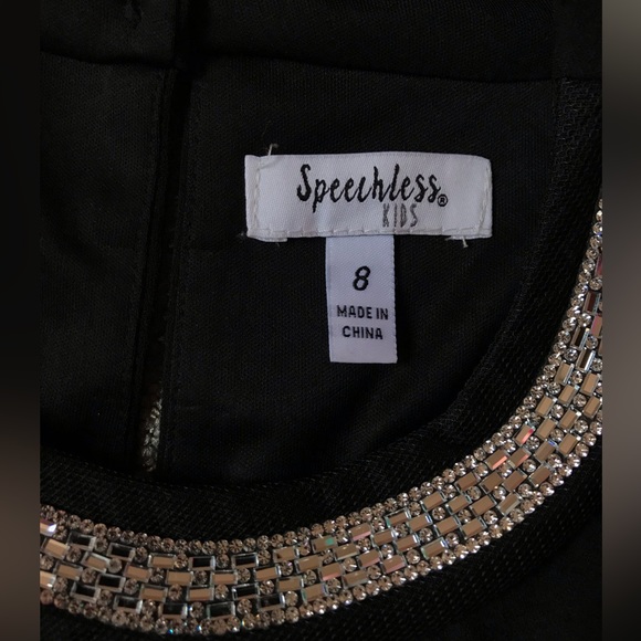 Speechless Black Jeweled Neck Dress Size 8 - Picture 5 of 9